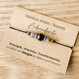 Shungite Amplified INTENTION Anklet/Bracelet - Labradorite