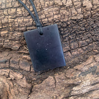 Authentic [C60] Solid Shungite Pendant ~ RECTANGLE