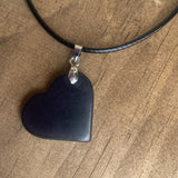 Authentic [C60] Solid Shungite Pendant ~ HEART