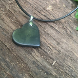 Authentic [C60] Solid Shungite Pendant ~ HEART