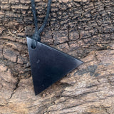 Authentic [C60] Solid Shungite Pendant ~ TRIANGLE (#1UP)