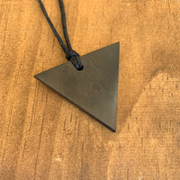 Authentic [C60] Solid Shungite Pendant ~ TRIANGLE (#2DOWN)