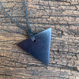 Authentic [C60] Solid Shungite Pendant ~ TRIANGLE (#2DOWN)