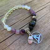 Shungite Amplified CROWN Chakra Bracelet with Tree of Life and INSPIRE Charms ~ Medium [#38]