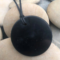 Authentic [C60] Solid Shungite Pendant ~ 50mm CIRCLE