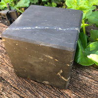 100% Authentic Solid Shungite CUBE 100mm - UNPOLISHED