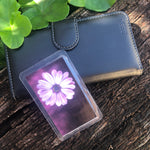 Shungite + CSilver Mobile Phone KiCard ~ EMF Protection ~ PURPLE DAISY