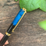 Unique Handcrafted Shungite PEN [One Off] - BLUE [Gold Finish]