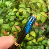 Unique Handcrafted Shungite PEN [One Off] - BLUE [Gold Finish]