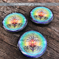 40mm Handcrafted Shungite RESIN Magnet ~ TREE OF LIFE