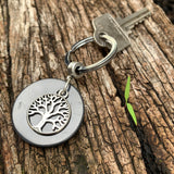 SHUNGITE Keyring ~ 35mm SOLID Shungite Disc ~ Tree of Life