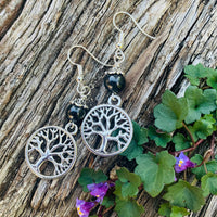 Shungite Amplified Earrings - Tree of Life