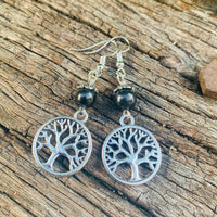 Shungite Amplified Earrings - Tree of Life