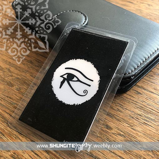 Shungite + CSilver Mobile Phone KiCard ~ EMF Protection ~ EYE OF HORUS