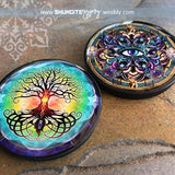 40mm Handcrafted Shungite RESIN Magnet ~ TREE OF LIFE