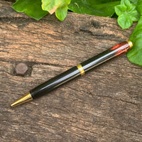 Unique Handcrafted Shungite PEN [One Off] - RED [Gold Finish]