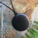 Authentic [C60] Solid Shungite Pendant ~ 35mm CIRCLE