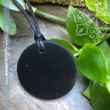 Authentic [C60] Solid Shungite Pendant ~ 35mm CIRCLE