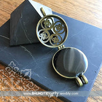 Shungite filled Locket ~ EssOils ~ Protection & Balance ~ FILAGREE