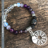 Shungite Amplified CROWN Chakra Bracelet with CROWN CHAKRA and IMAGINE Charms ~ Small [#24]