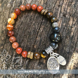 Shungite Amplified SACRAL Chakra Bracelet with Tree of Life and BELIEVE Charms ~ medium [#24]